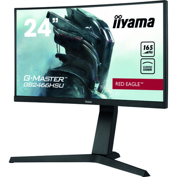 Monitor LED IIyama G-MASTER Red Eagle GB2466HSU-B1 23.6 inch Full HD 165Hz Curbat, 1ms, HDR, USB, Boxe, Negru