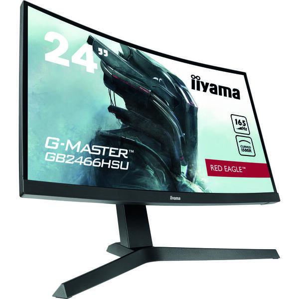 Monitor LED IIyama G-MASTER Red Eagle GB2466HSU-B1 23.6 inch Full HD 165Hz Curbat, 1ms, HDR, USB, Boxe, Negru