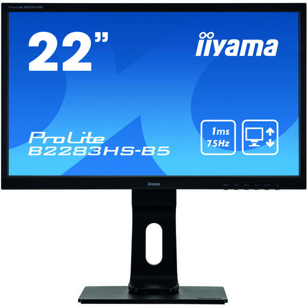 Monitor LED IIyama ProLite B2283HS-B5 21.5 inch Full HD 75Hz, 1ms, Boxe, Negru