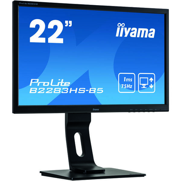 Monitor LED IIyama ProLite B2283HS-B5 21.5 inch Full HD 75Hz, 1ms, Boxe, Negru