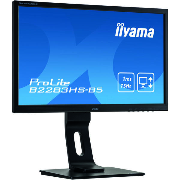 Monitor LED IIyama ProLite B2283HS-B5 21.5 inch Full HD 75Hz, 1ms, Boxe, Negru