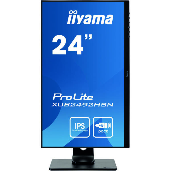 Monitor LED IIyama ProLite XUB2492HSN-B1 23.8 inch Full HD IPS 75Hz, 4ms, USB Type C, Boxe, Negru