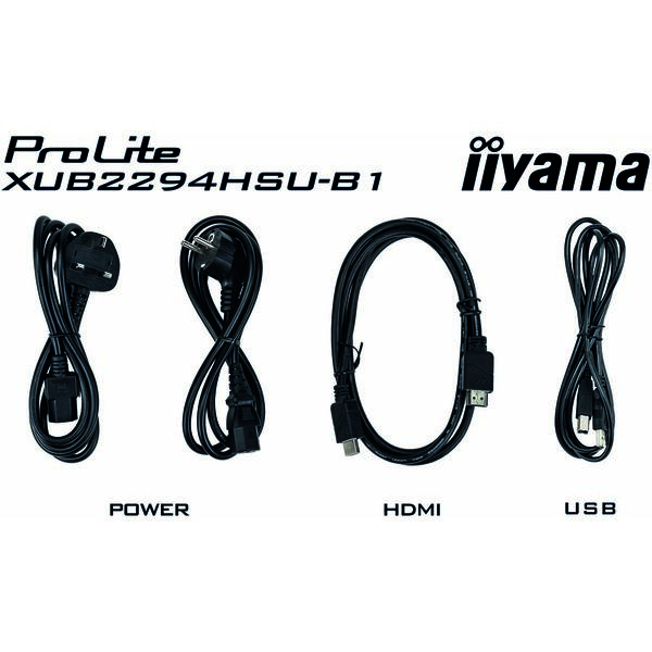 Monitor LED IIyama ProLite XUB2294HSU-B1 21.5 inch Full HD Ultra slim, 4ms, USB, Boxe, Negru