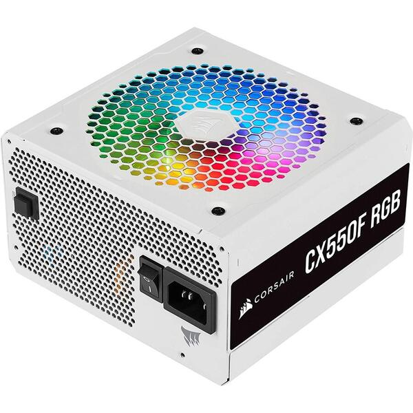 Sursa Corsair CX550F RGB, 550W, 80+ Bronze White