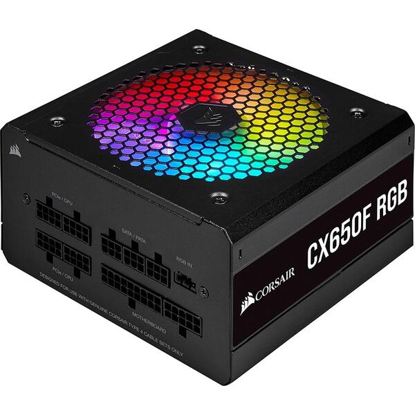 Sursa Corsair CX650F RGB, 650W, 80+ Bronze