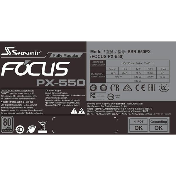 Sursa Seasonic FOCUS PX-550, 550W, 80+ Platinum