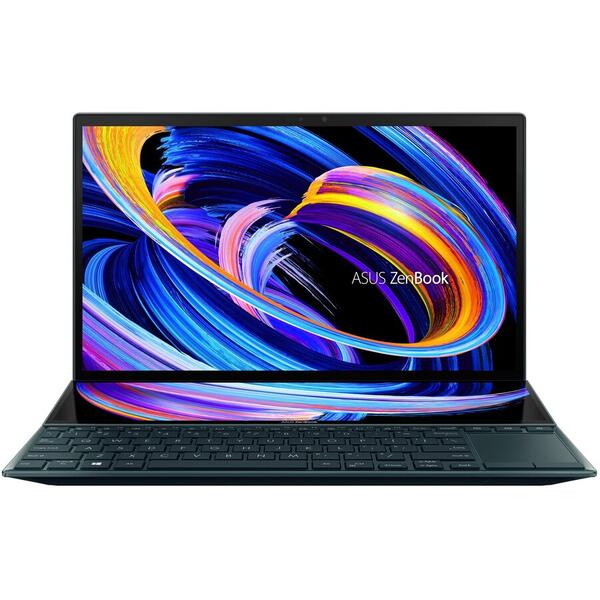 Ultrabook Asus ZenBook Duo 14 UX482EA, 14 inch FHD, Intel Core i7-1165G7, 16GB DDR4X, 1TB SSD, Intel Iris Xe, Win 10 Pro, Celestial Blue