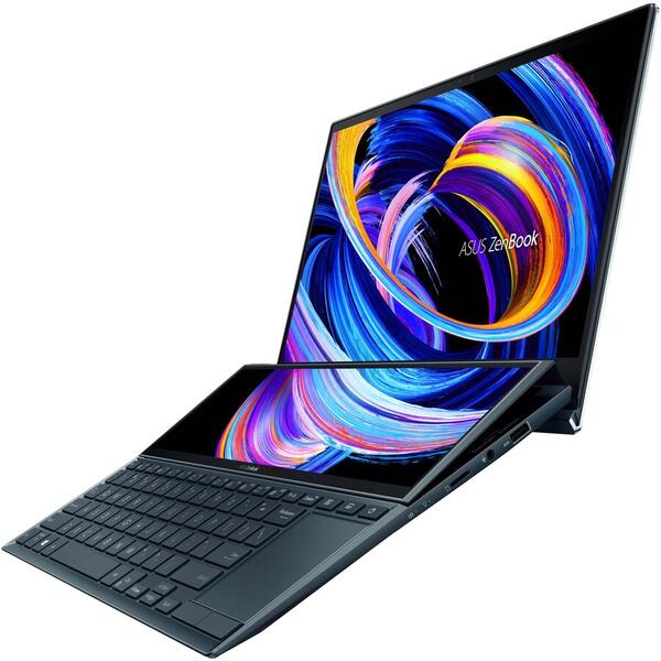 Ultrabook Asus ZenBook Duo 14 UX482EG, 14 inch FHD, Intel Core i5-1135G7, 8GB DDR4X, 512GB SSD, nVidia GeForce MX450 2GB, Win 10 Pro, Celestial Blue