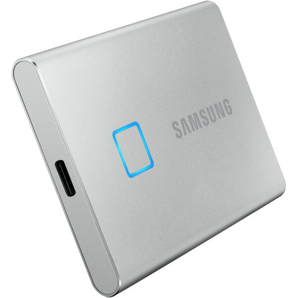 SSD Samsung Portable T7 Touch 2TB USB 3.2 tip C, Silver