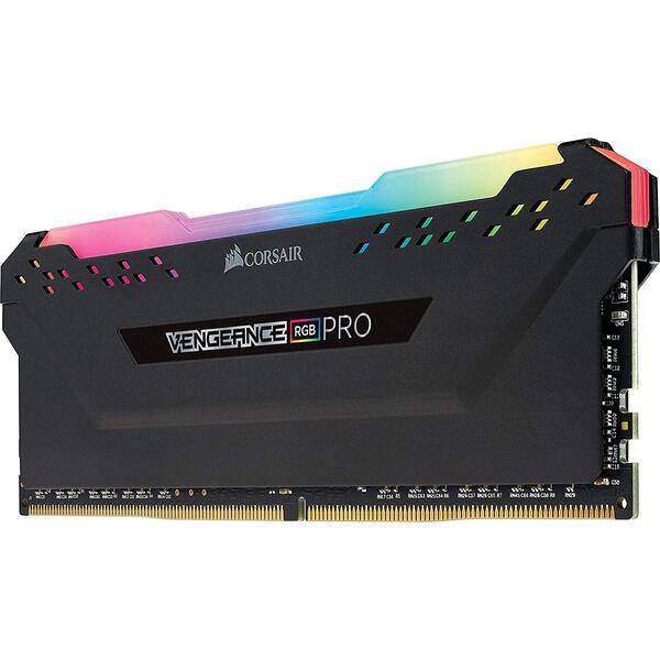 Memorie Corsair Vengeance RGB PRO Black 16GB DDR4, 3200MHz, CL16, Bulk