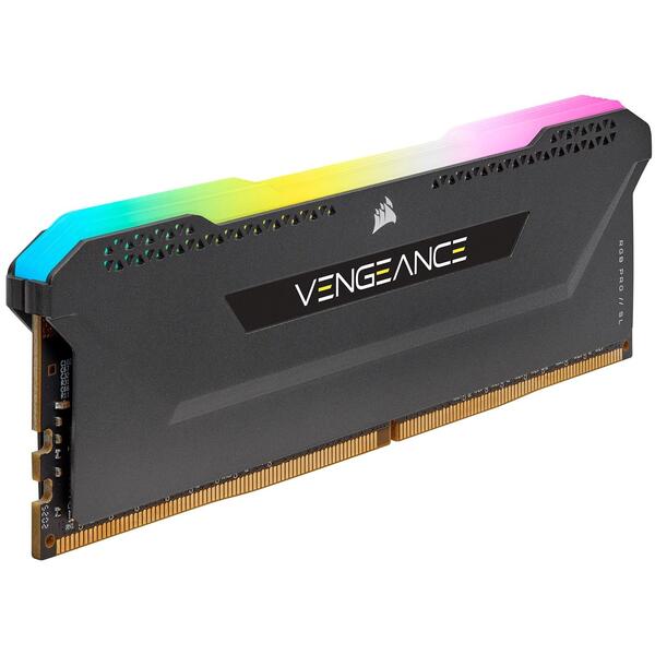 Memorie Corsair Vengeance RGB PRO Black 16GB DDR4, 3000MHz, CL16 Bulk