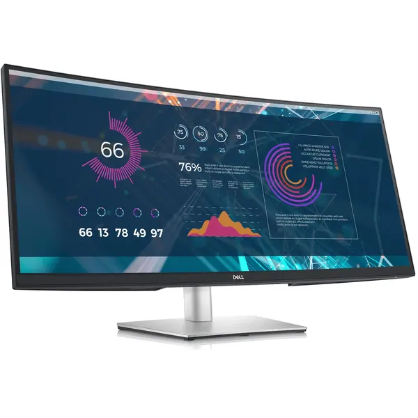 Monitor LED Dell P3421W, 34 inch WQHD IPS, Curbat, 5ms, USB-C, Negru
