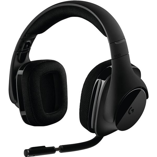 Casti gaming Logitech G533 Wireless, Black