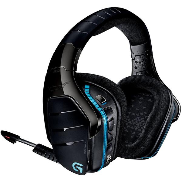 Casti gaming Logitech G935 Wireless 7.1 Surround Sound LIGHTSYNC RGB, Black