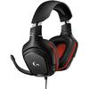 Casti gaming Logitech G332 LEATHERETTE Black/Red