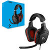 Casti gaming Logitech G332 LEATHERETTE Black/Red