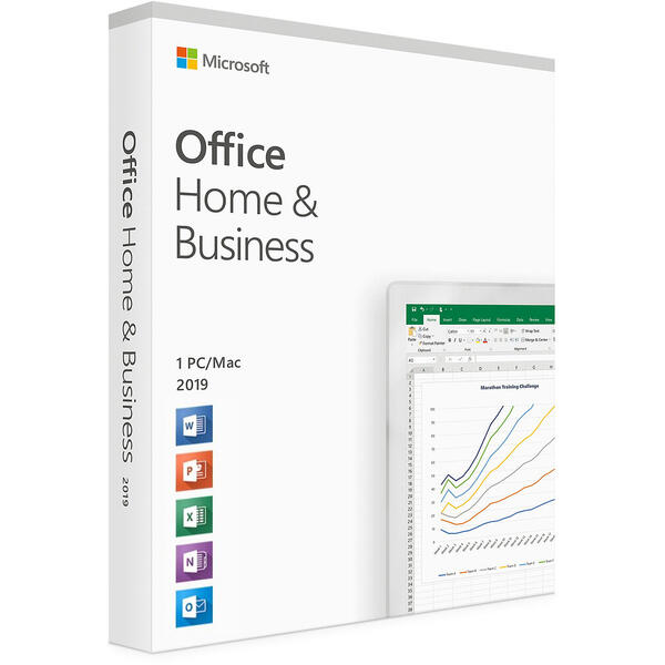 Microsoft Office Home and Business 2019 Engleza, 1 PC, Medialess Retail