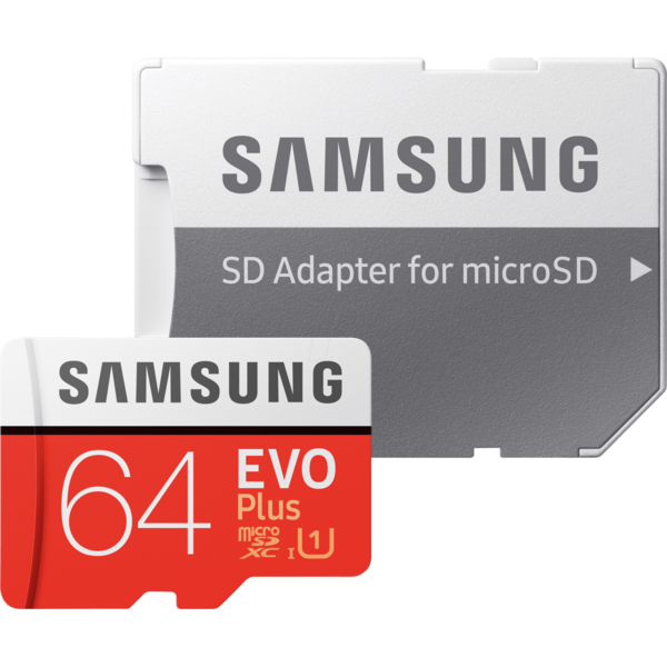 Samsung MicroSDXC, EVO Plus, 64GB, Clasa 10, UHS-1 + Adaptor SD