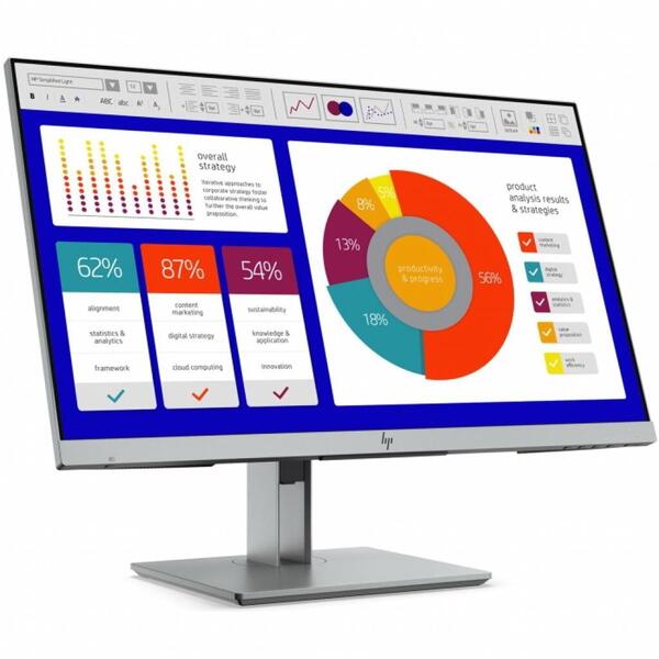 Monitor LED HP EliteDisplay E243p, 23.8 inch FHD IPS 14ms, Argintiu