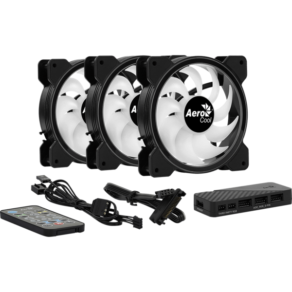 Ventilator PC Aerocool Saturn 12F aRGB Pro Set 3 ventilatoare