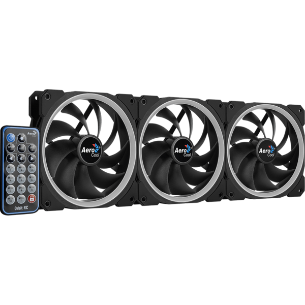 Ventilator PC Aerocool Orbit RC aRGB Set 3 ventilatoare