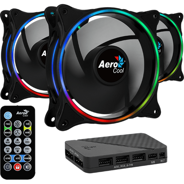 Ventilator PC Aerocool Eclipse 12 Pro aRGB Set 3 ventilatoare