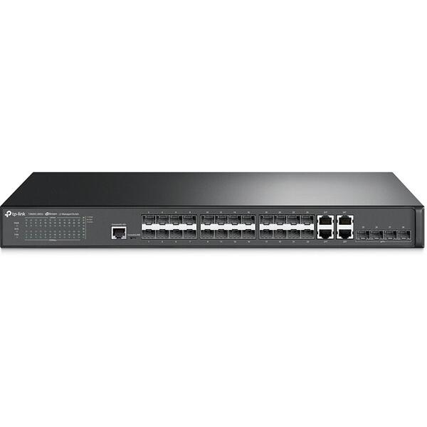 Switch TP-LINK T2600G-28SQ 24 porturi Gigabit SFP, 4 porturi Gigabit SFP+, 4 porturi Gigabit RJ45, L2 management