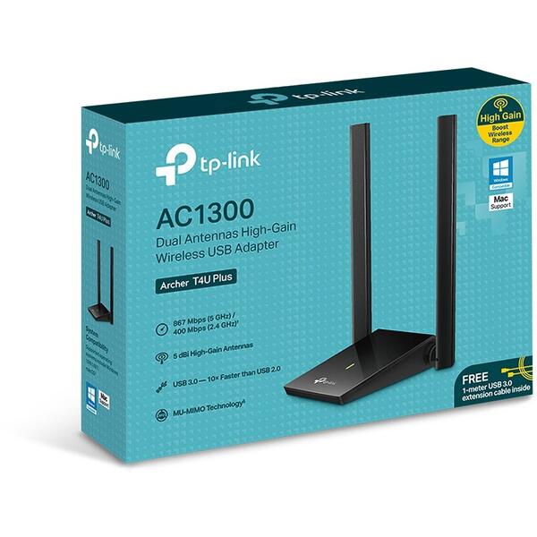 Placa de retea Wireless TP-LINK Archer T4U Plus Dual Dand AC1300