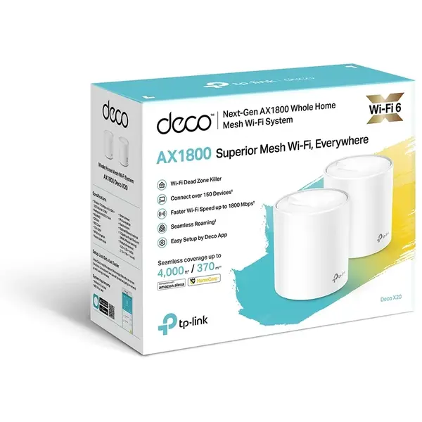 Router Wireless TP-LINK Mesh Deco X20 Dual Band AX1800 2 pack