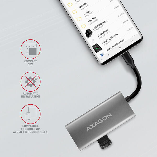 Hub USB AXAGON 2x USB 3.2 + 2x USB Type C, 10Gbps