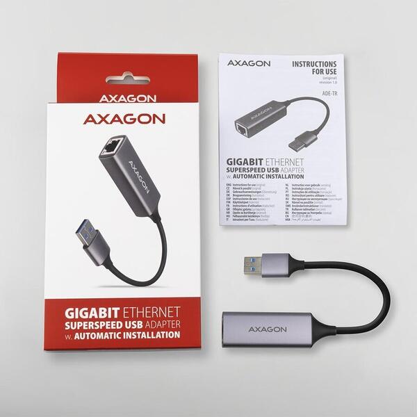 Placa de retea AXAGON USB 3.2 la RJ-45 Gigabit