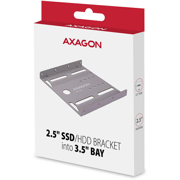 AXAGON Bracket 2.5 Inch HDD/SSD la 3.5 Inch Argintiu, RHD-125S