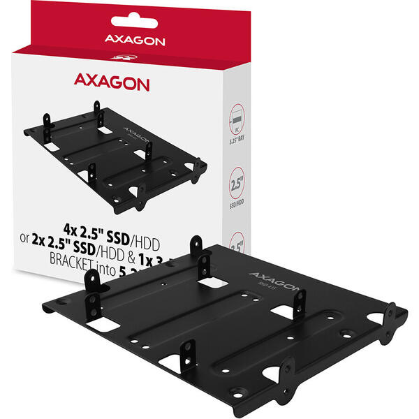 AXAGON Bracket pentru montarea a 4 SSD/HDD de 2,5 inch in slot de 5.25 inch, RHD-435