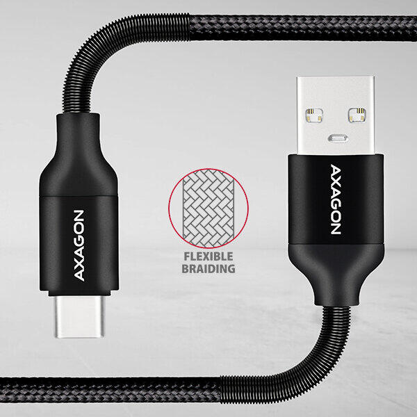 AXAGON Cablu de date si incarcare USB 2.0 Type-C, 1 metru, Negru