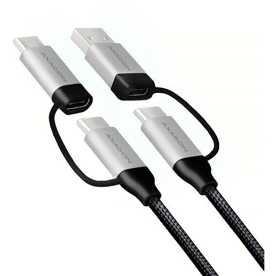 AXAGON Cablu de date si incarcare 4 in 1 USB 2.0 Type-C, 2 metri, Negru