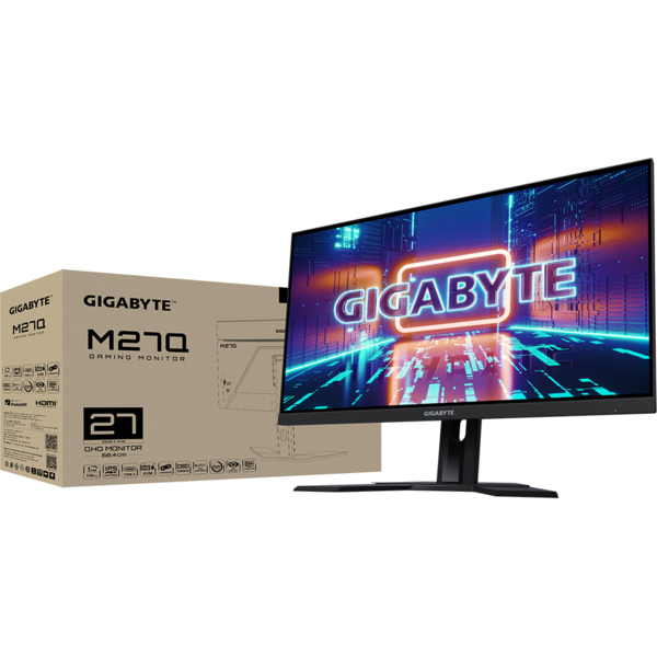 Monitor Gaming Gigabyte M27Q 2‎7 inch QHD 0.5 ms HDR, 170 Hz, Negru