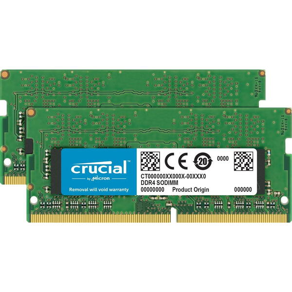 Memorie Notebook Crucial 32GB, DDR4, 2400MHz, CL17, 1.1v, Kit Dual Channel pentru Mac