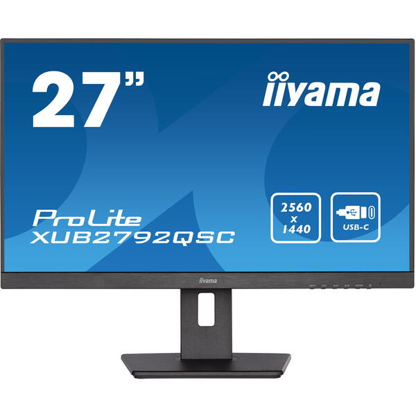 Monitor LED IIyama ProLite XUB2792QSC-B5 27 inch QHD IPS 4 ms 75 Hz USB-C