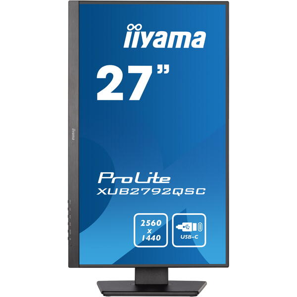 Monitor LED IIyama ProLite XUB2792QSC-B5 27 inch QHD IPS 4 ms 75 Hz USB-C