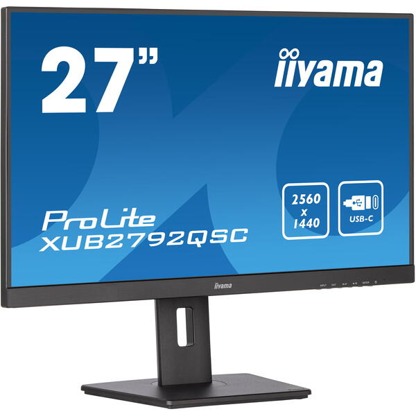 Monitor LED IIyama ProLite XUB2792QSC-B5 27 inch QHD IPS 4 ms 75 Hz USB-C