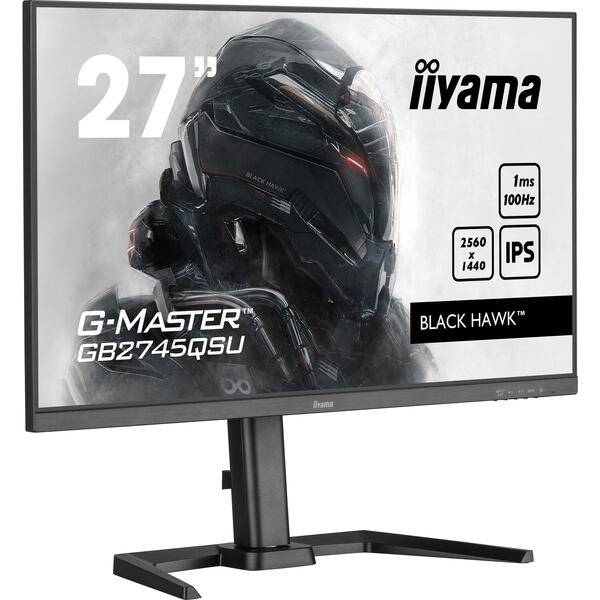 Monitor Gaming IIyama G-MASTER  Black Hawk GB2745QSU-B1 27 inch QHD IPS 1 ms 100 Hz FreeSync