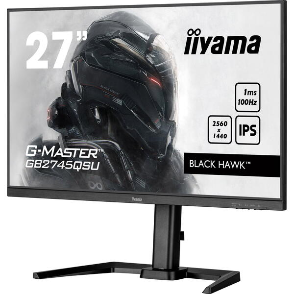 Monitor Gaming IIyama G-MASTER  Black Hawk GB2745QSU-B1 27 inch QHD IPS 1 ms 100 Hz FreeSync