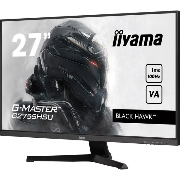 Monitor Gaming IIyama G-MASTER Black Hawk G2755HSU-B1 27 inch FHD 1 ms 100 Hz FreeSync