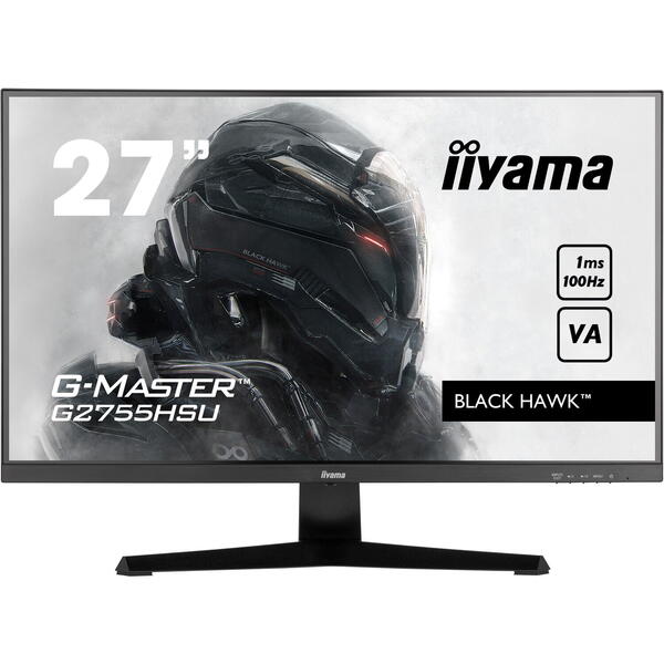 Monitor Gaming IIyama G-MASTER Black Hawk G2755HSU-B1 27 inch FHD 1 ms 100 Hz FreeSync