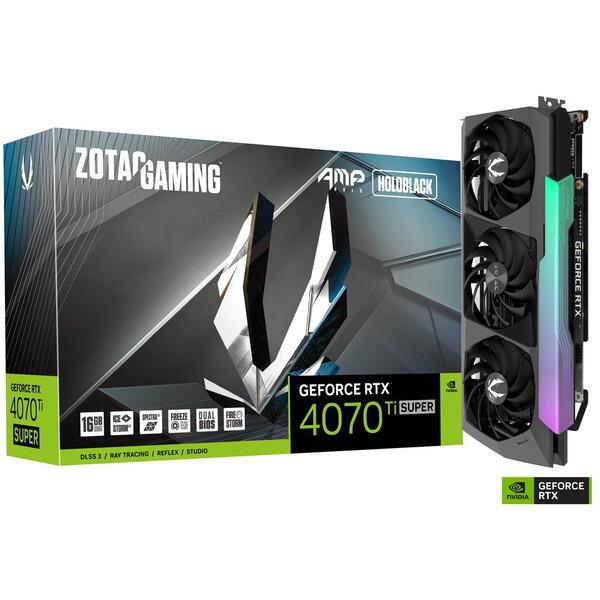 Placa video Zotac GeForce RTX 4070 Ti SUPER AMP HOLO 16GB, GDDR6X 256 Bit