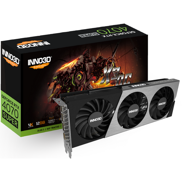 Placa video INNO3D GeForce RTX 4070 SUPER X3 OC 12GB GDDR6X 192 Bit DLSS 3.0