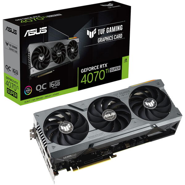 Placa video Asus GeForce RTX 4070 Ti SUPER TUF GAMING OC 16GB GDDR6X 256 Bit DLSS 3.0