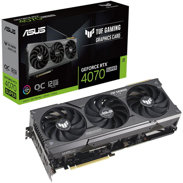 Placa video Asus GeForce RTX 4070 SUPER TUF GAMING OC 12GB GDDR6X 192 Bit DLSS 3.0