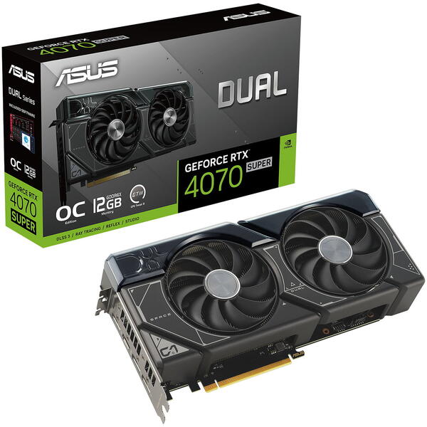 Placa video Asus GeForce RTX 4070 SUPER DUAL 12GB GDDR6X 192 Bit DLSS 3.0