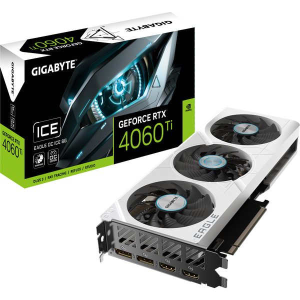 Placa video Gigabyte GeForce RTX 4060 Ti EAGLE OC ICE 8GB GDDR6 DLSS 3.0 128 bit